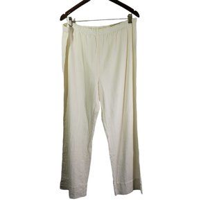 New SOFT SURROUNDINGS Women's 18 Ivory Cream Wide Leg, Cotton Pants